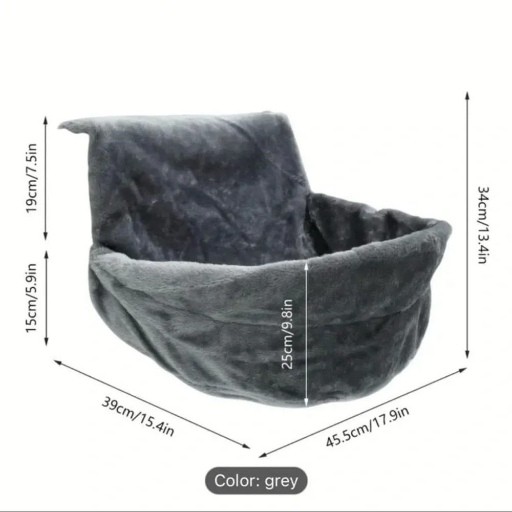 [1pc] Cat Hammock Pet Bed - Polyester Fiber, Soft Plush Kitty Swing Bed, Hanging